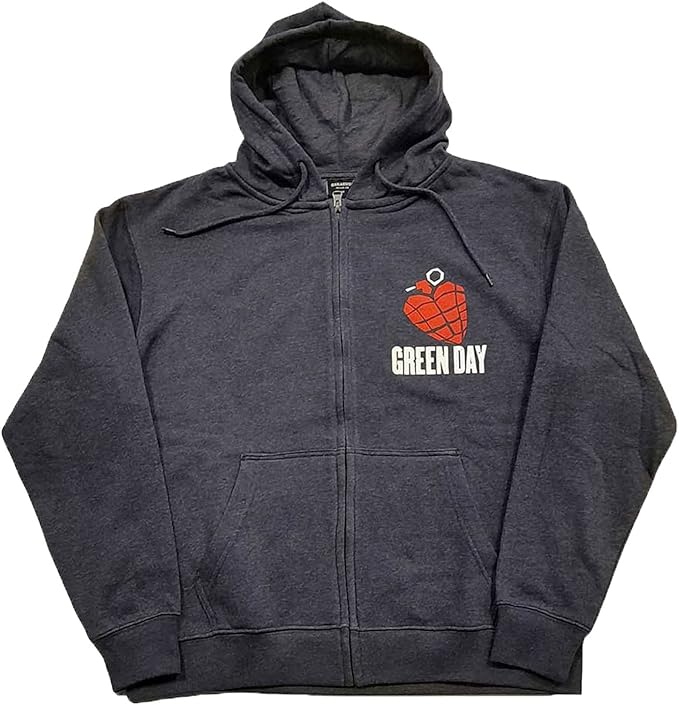 Green Day Hoodie American Idiot Band Logo Official Unisex Navy